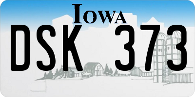 IA license plate DSK373