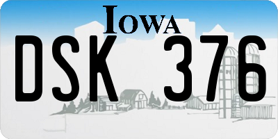 IA license plate DSK376