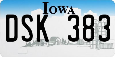 IA license plate DSK383