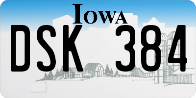 IA license plate DSK384