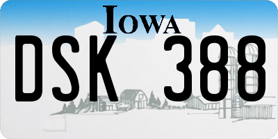 IA license plate DSK388