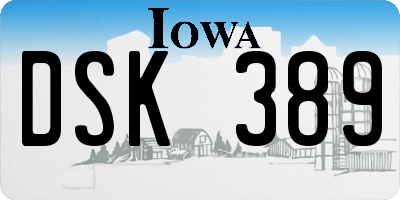 IA license plate DSK389