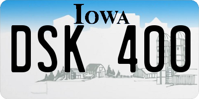 IA license plate DSK400