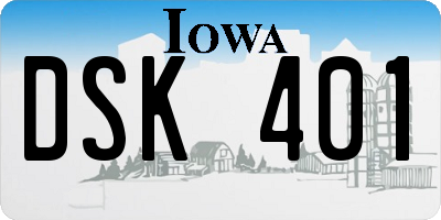 IA license plate DSK401