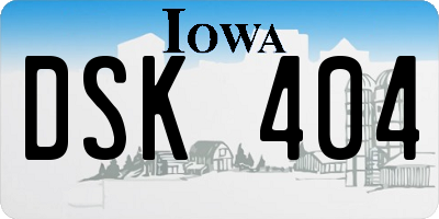 IA license plate DSK404