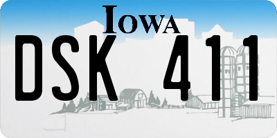 IA license plate DSK411