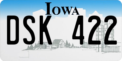IA license plate DSK422