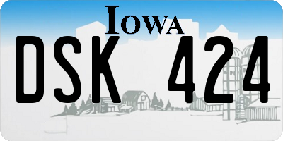 IA license plate DSK424