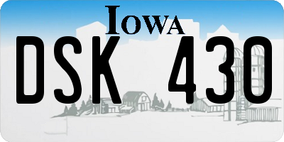 IA license plate DSK430