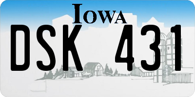 IA license plate DSK431