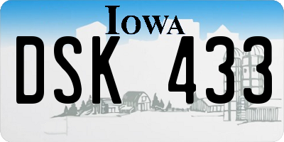 IA license plate DSK433