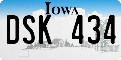 IA license plate DSK434
