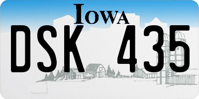 IA license plate DSK435
