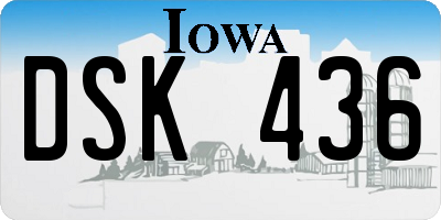 IA license plate DSK436