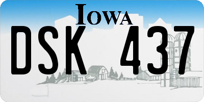 IA license plate DSK437