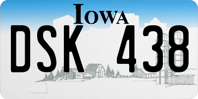 IA license plate DSK438