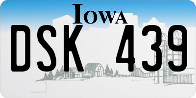 IA license plate DSK439