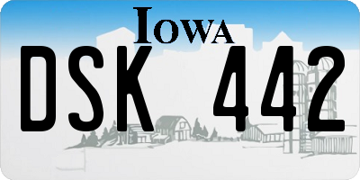 IA license plate DSK442