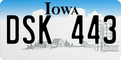 IA license plate DSK443