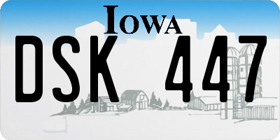 IA license plate DSK447