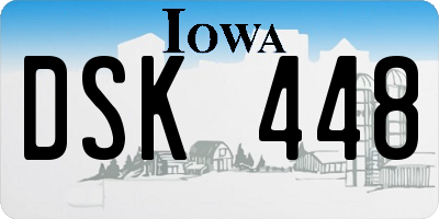 IA license plate DSK448