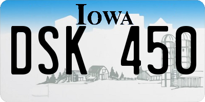 IA license plate DSK450