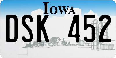 IA license plate DSK452