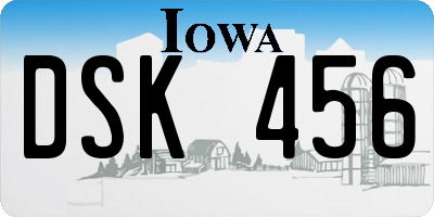 IA license plate DSK456