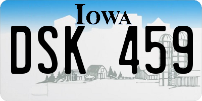 IA license plate DSK459