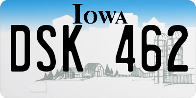 IA license plate DSK462