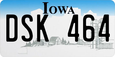 IA license plate DSK464