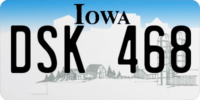 IA license plate DSK468