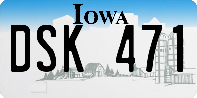 IA license plate DSK471