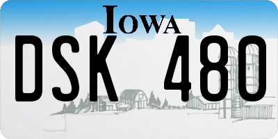 IA license plate DSK480