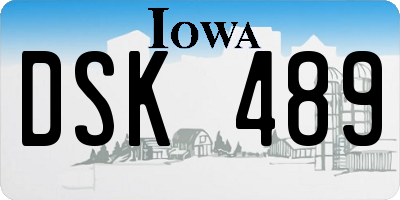 IA license plate DSK489