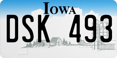 IA license plate DSK493