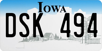 IA license plate DSK494
