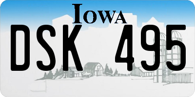 IA license plate DSK495
