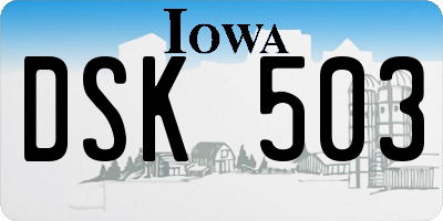 IA license plate DSK503