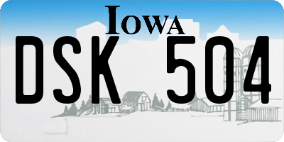 IA license plate DSK504