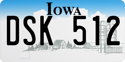 IA license plate DSK512