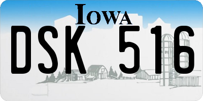 IA license plate DSK516