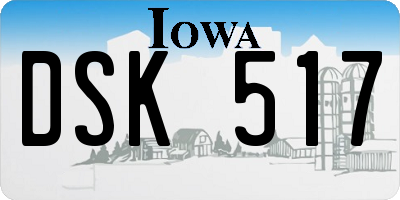 IA license plate DSK517