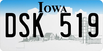 IA license plate DSK519