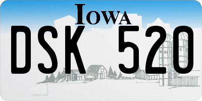 IA license plate DSK520