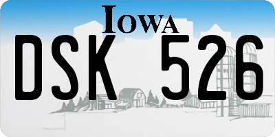 IA license plate DSK526