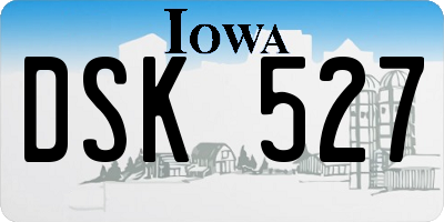 IA license plate DSK527