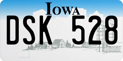 IA license plate DSK528