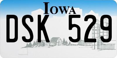 IA license plate DSK529