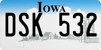 IA license plate DSK532